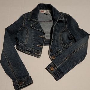 IQ brand girl's size 7 cropped Jean jacket